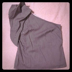 Banana Republic one shoulder striped top